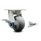 Service Caster 4 Inch Kingpinless Thermoplastic Rubber Wheel Caster with Brake and Swivel Lock SCC-KP30S420-TPRRD-SLB-BSL - alternate 2
